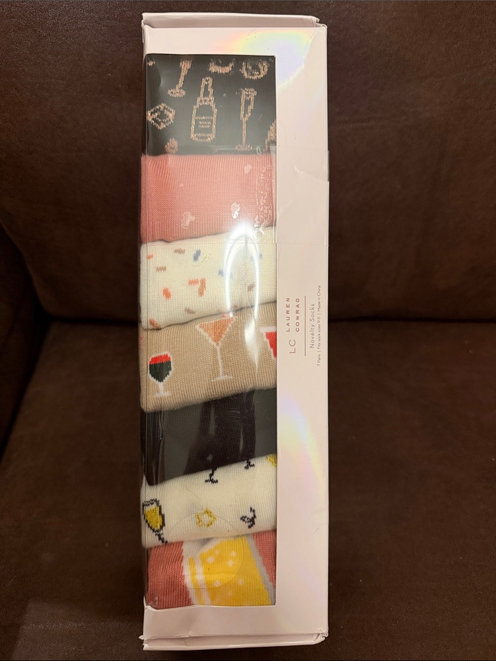 LC Lauren Conrad Cocktail Print ankle Sock set of 7